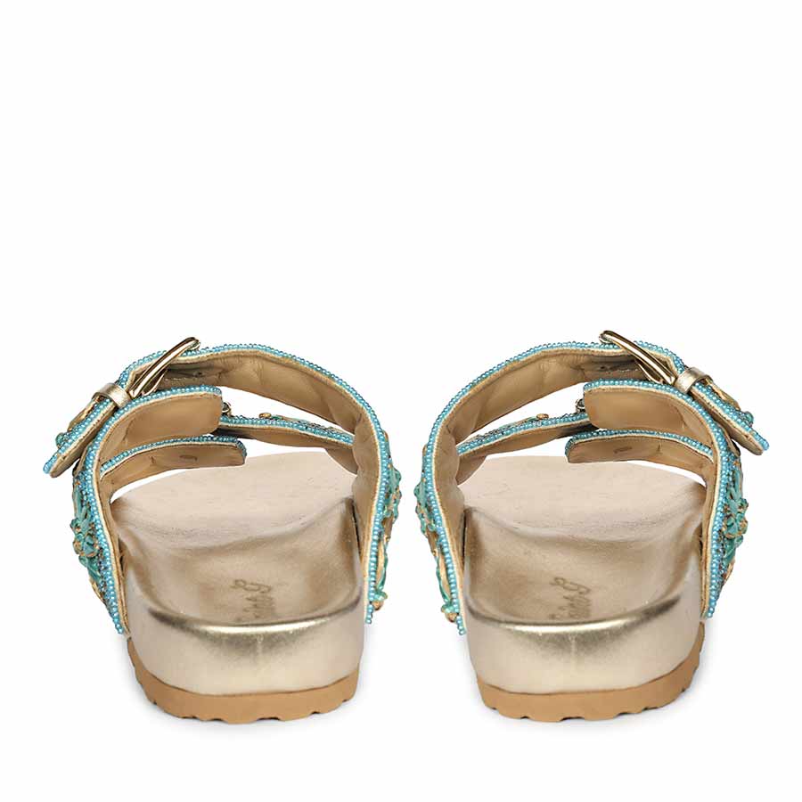 Saint Willow turquoise Footbed Sandals - Image 6