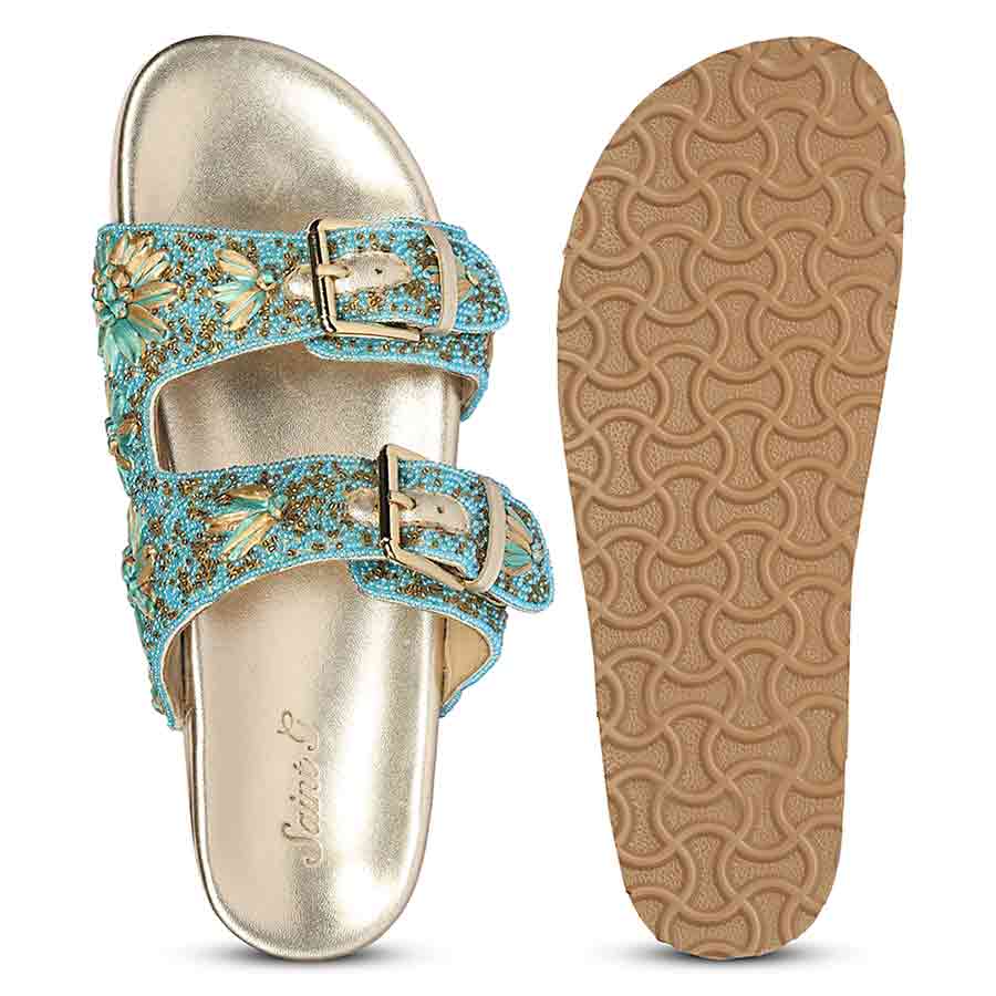 Saint Willow turquoise Footbed Sandals - Image 7