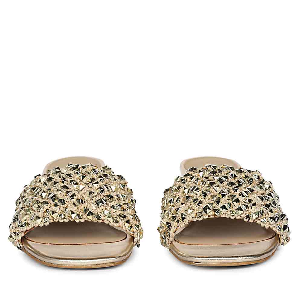 Saint Winnie Metallic Gold Embellished Block Heels - Image 5