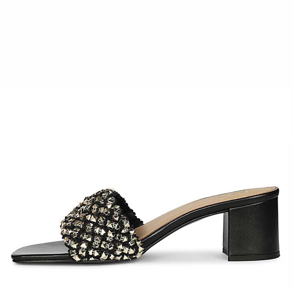 Saint Winnie Stud Embellished Leather Block Heels - Image 4