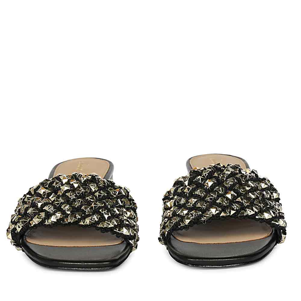 Saint Winnie Stud Embellished Leather Block Heels - Image 5