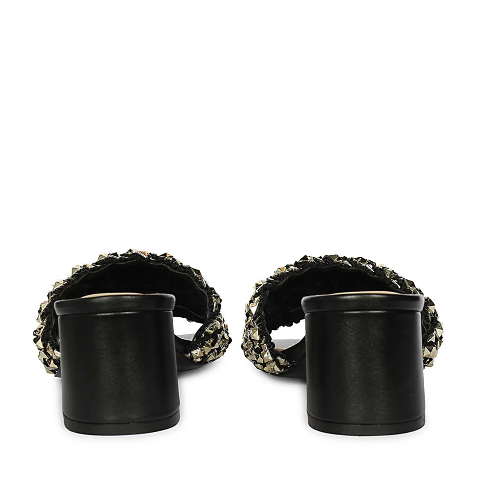 Saint Winnie Stud Embellished Leather Block Heels - Image 6