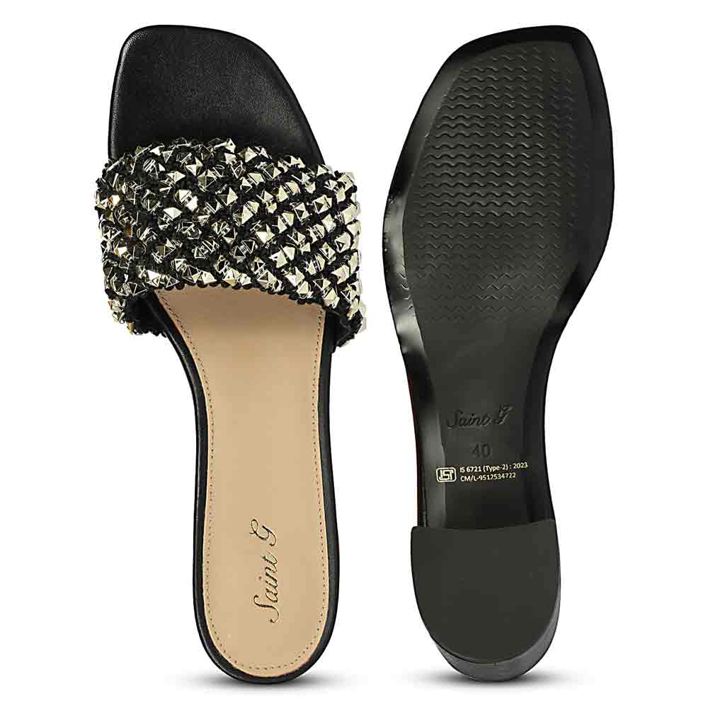 Saint Winnie Stud Embellished Leather Block Heels - Image 7