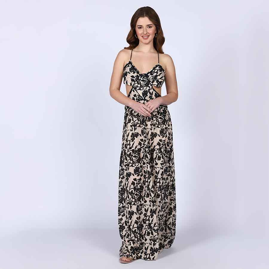 Saint Womens Ivory Cut-out Waist Maxi Dress - Image 2