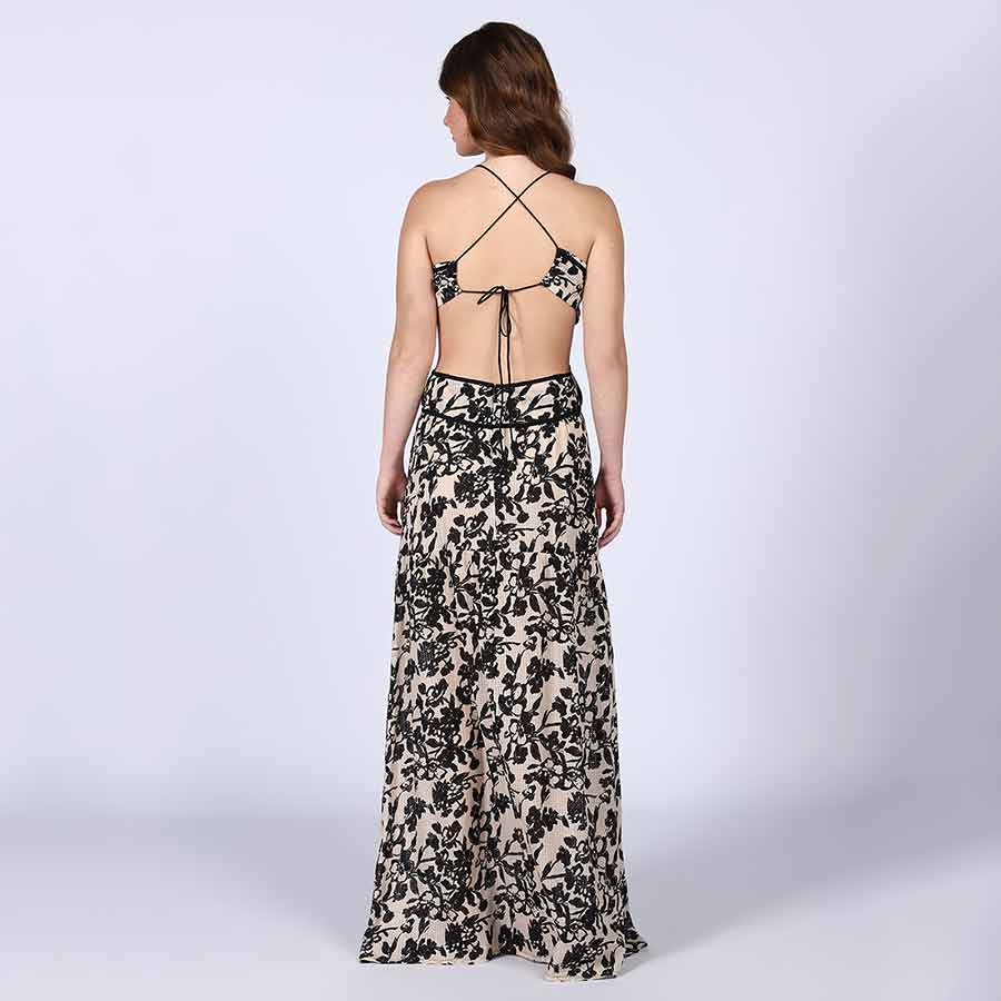 Saint Womens Ivory Cut-out Waist Maxi Dress - Image 4