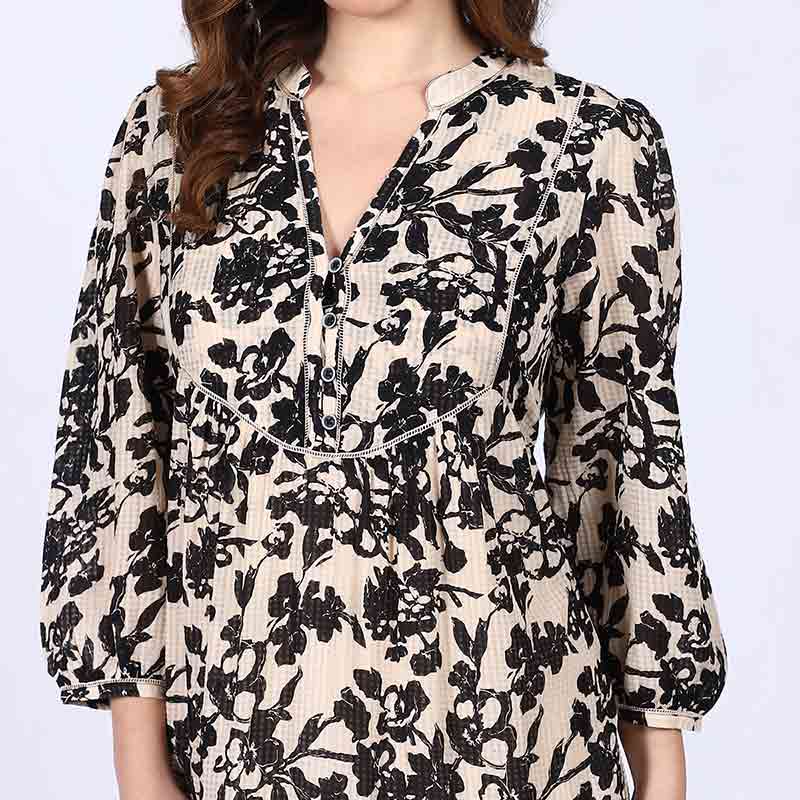 Saint Womens Ivory Floral Viscose Midi Dress - Image 6