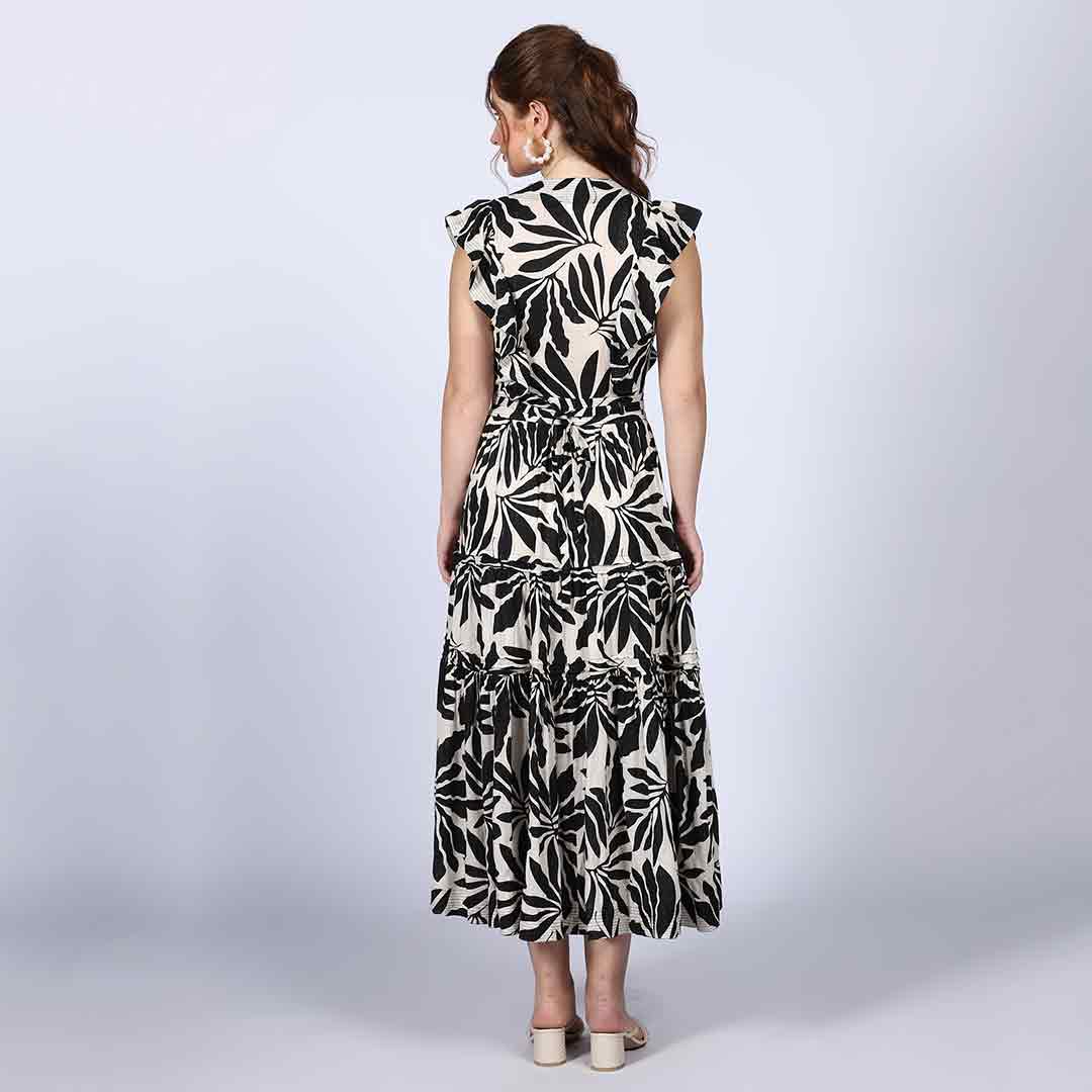 Saint Womens Ivory Printed Lurex Maxi Dress - Image 5