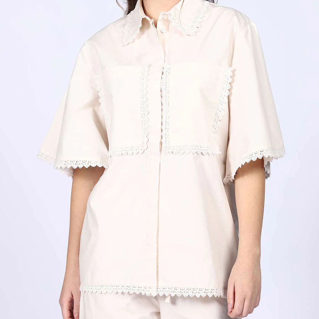 Saint Womens Ivory Cotton Poplin Co-ord Set - Image 5