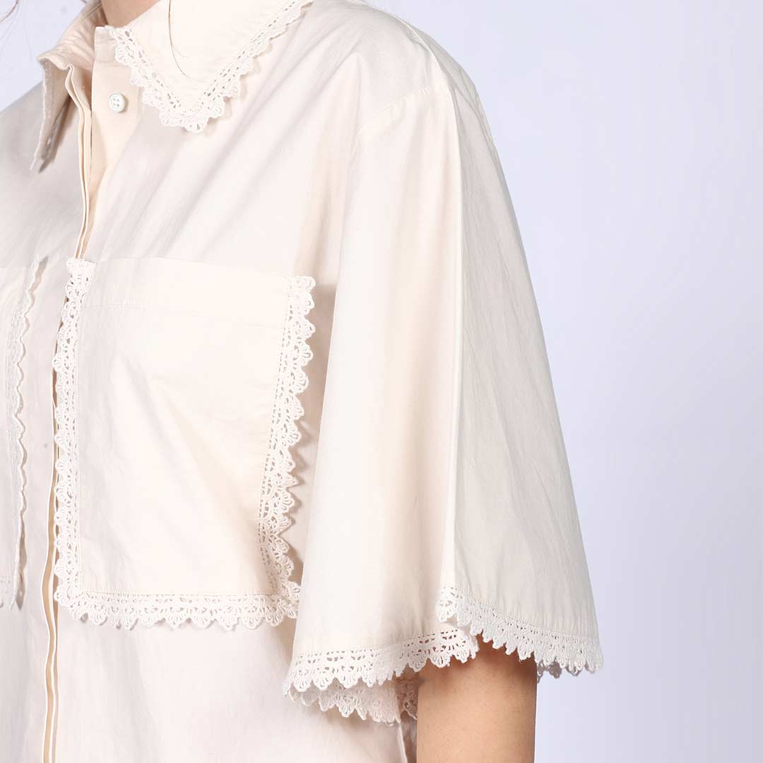 Saint Womens Ivory Cotton Poplin Co-ord Set - Image 6