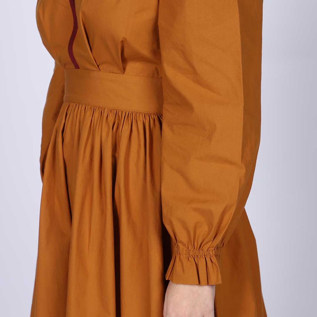 Saint Womens V-Neck Yellow Cotton Poplin Maxi Dress - Image 7
