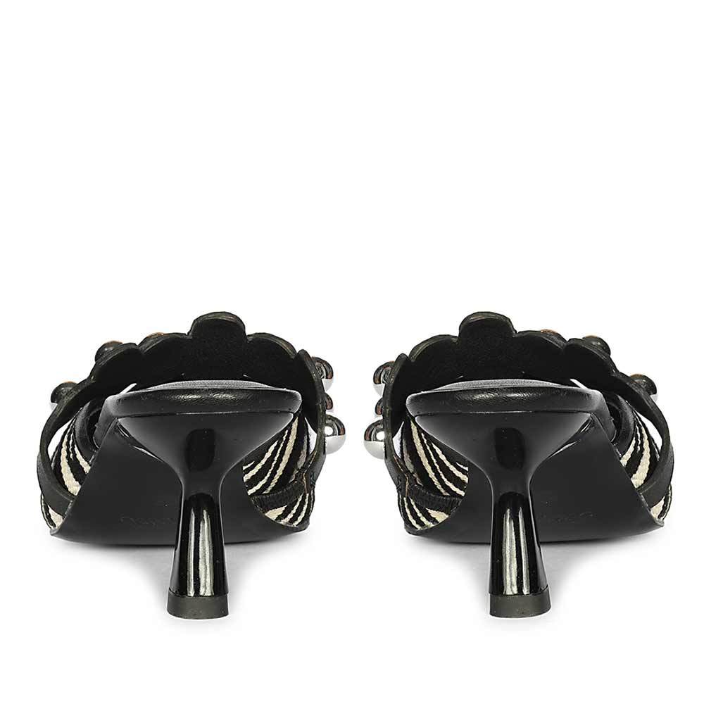Saint Xenia Zebra Studded Strap Leather Pointed Heels - Image 6