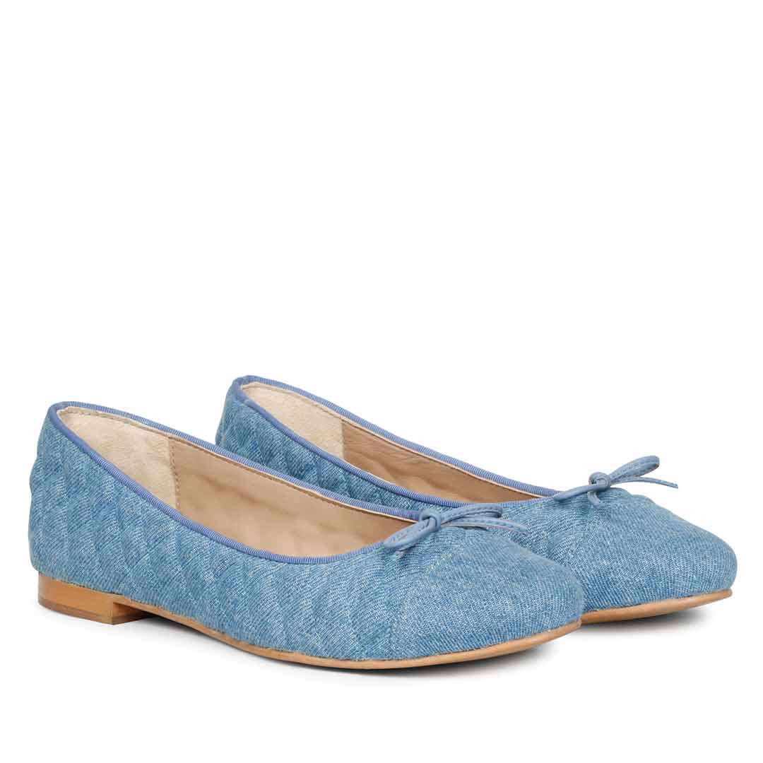 Saint Zinnia Denim Handcrafted Leather Pumps - Image 2