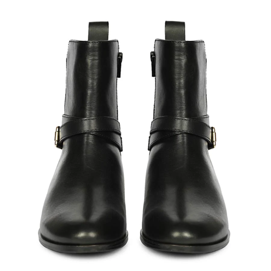 Saint Zola Black Leather Buckle Ankle Boots - Image 4