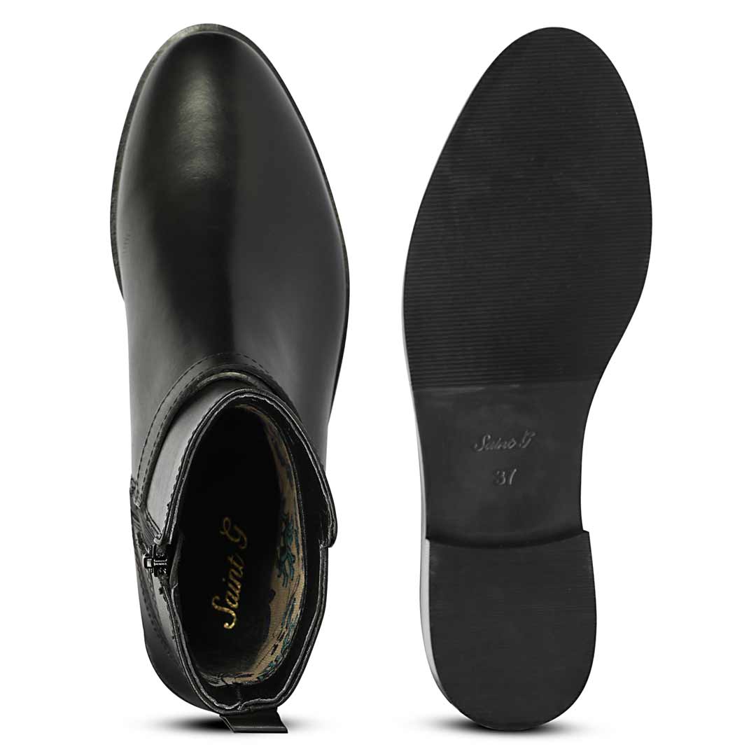 Saint Zola Black Leather Buckle Ankle Boots - Image 6