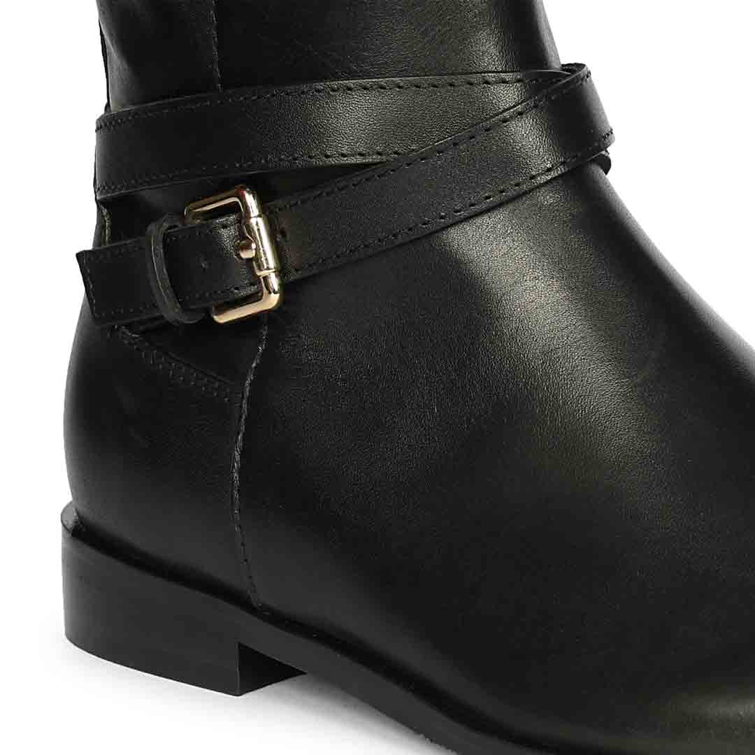 Saint Zola Black Leather Buckle Ankle Boots - Image 7