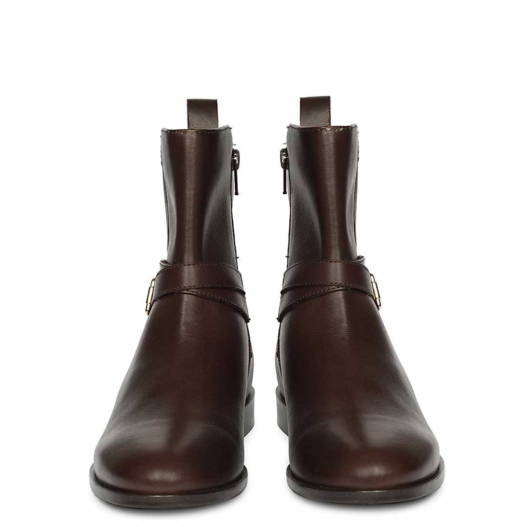 Saint Zola Brown Leather Buckle Ankle Boots - Image 4