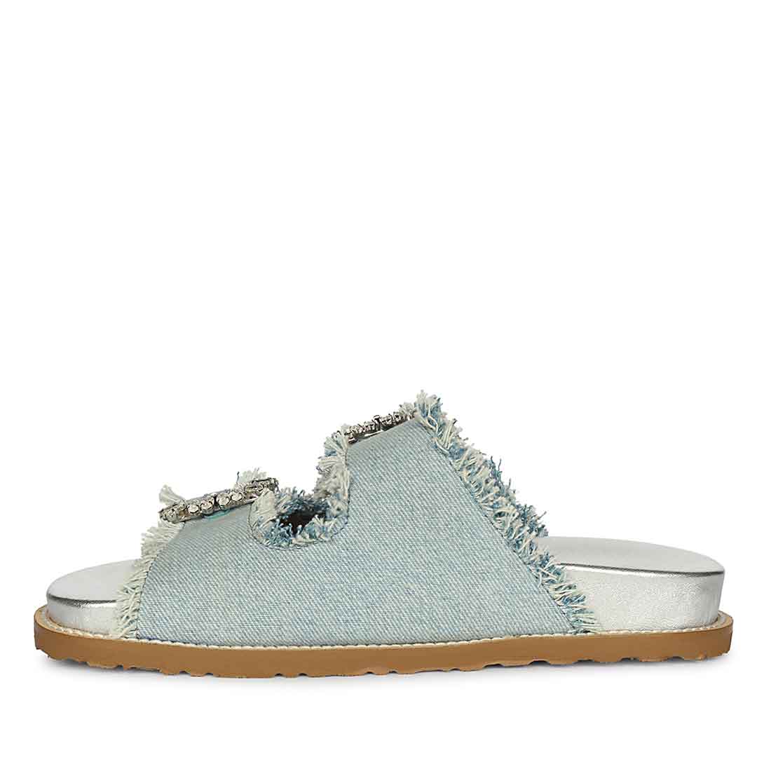 SaintG Blue Denim Footbed Sandals - Image 3