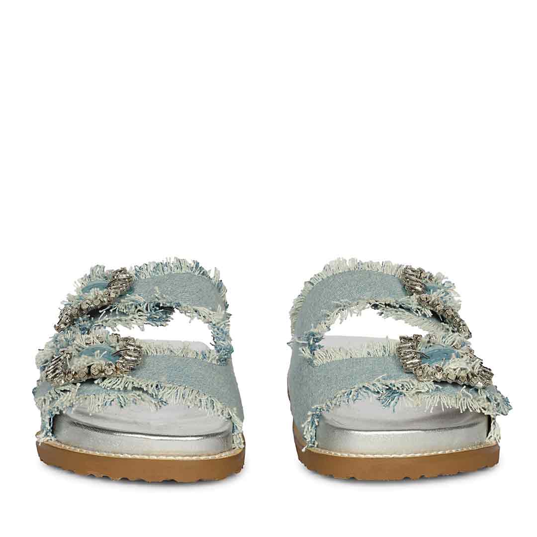 SaintG Blue Denim Footbed Sandals - Image 4