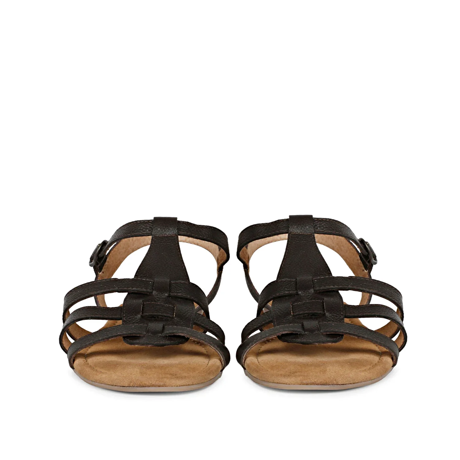 SaintG Womens Black Leather Sandals. - Image 3