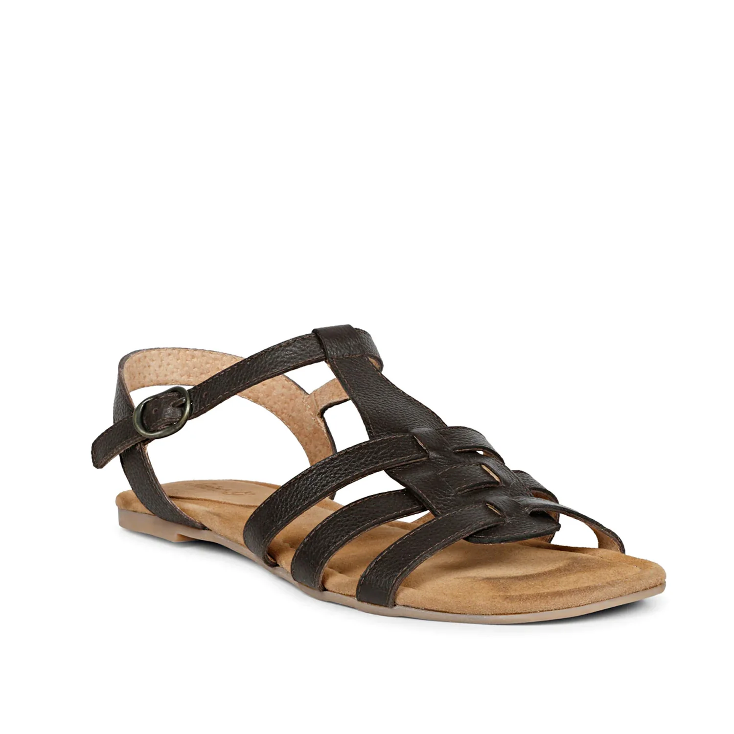 SaintG Womens Black Leather Sandals. - Image 4