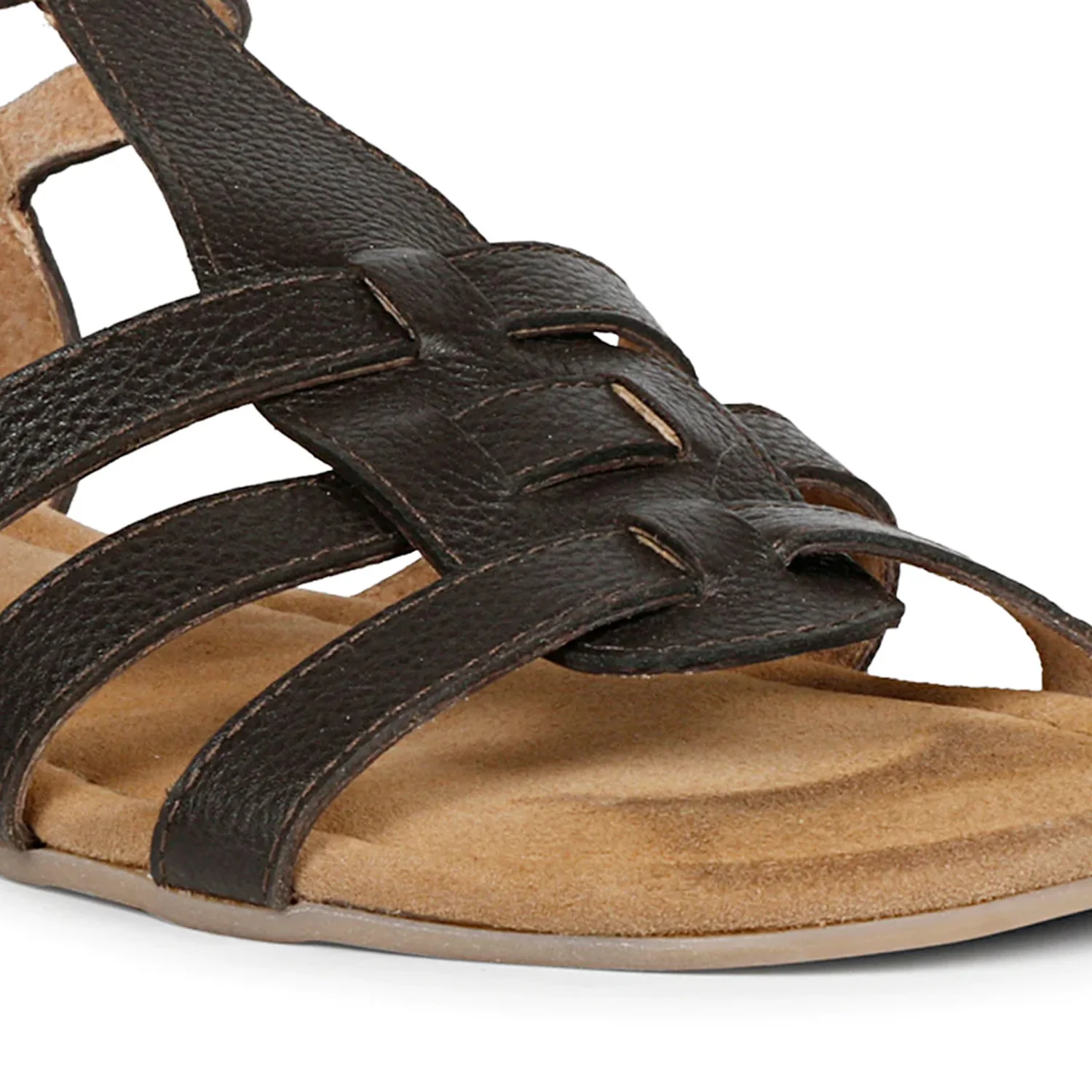 SaintG Womens Black Leather Sandals. - Image 9