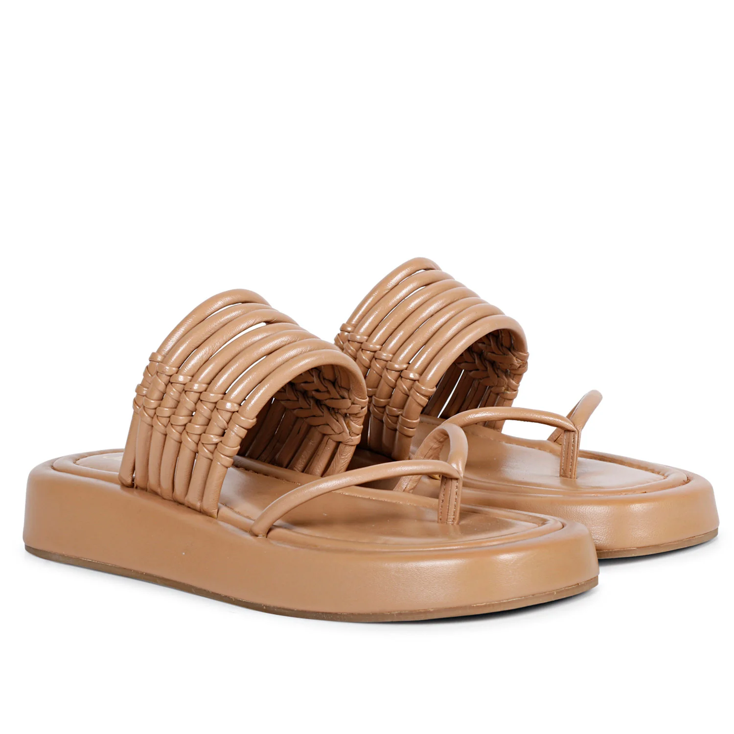 SaintG Womens Brown Leather Sandals - Image 2