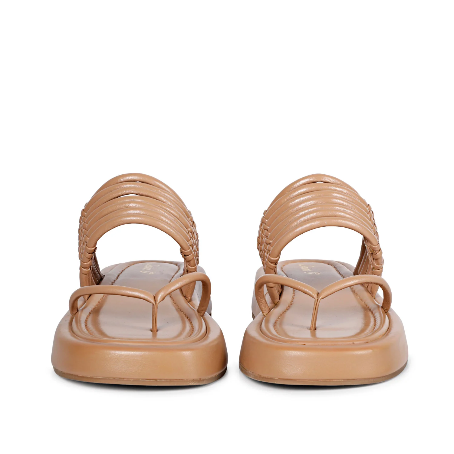 SaintG Womens Brown Leather Sandals - Image 3