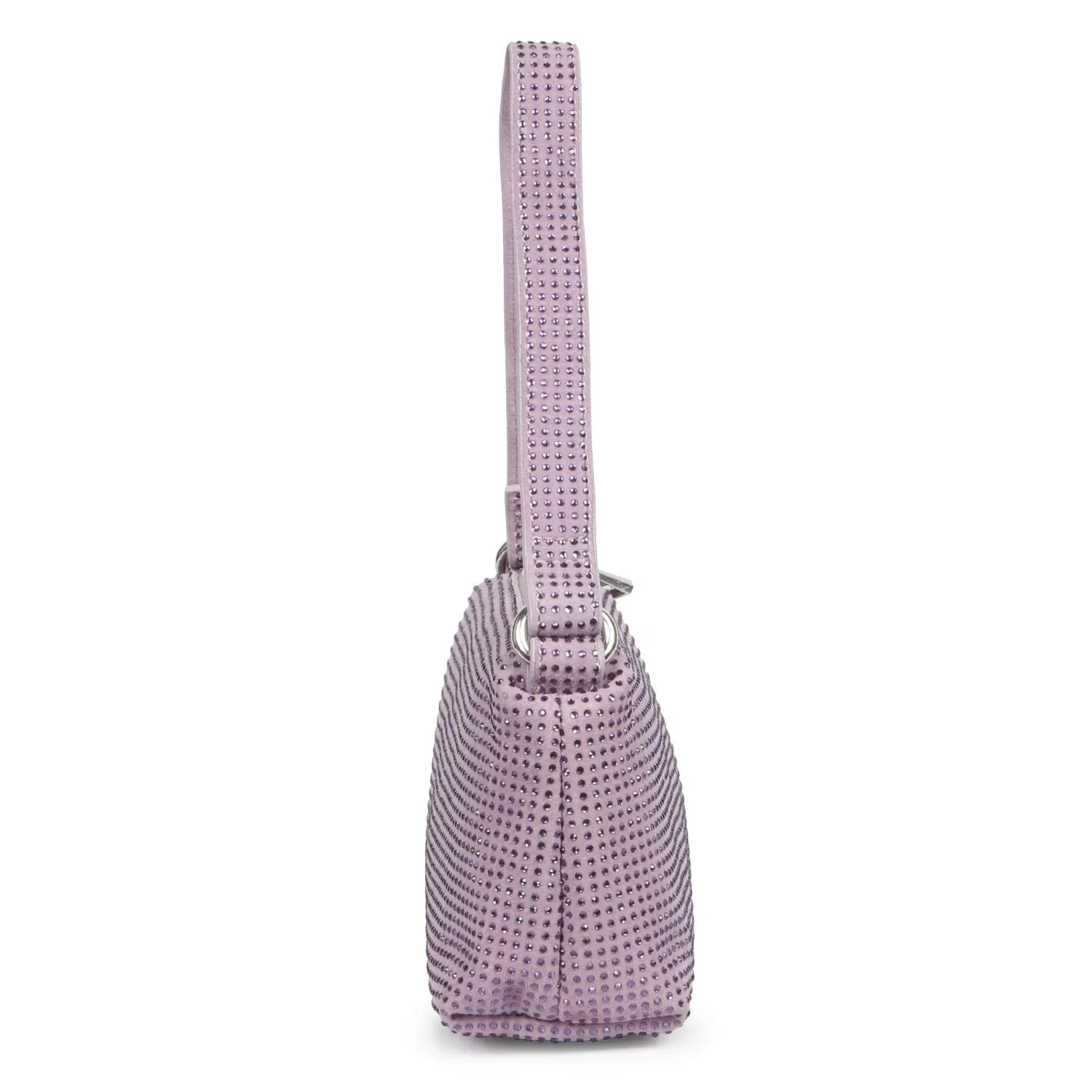 Aria Crystal Embellished Lilac Leather Mini Handbags - Image 3