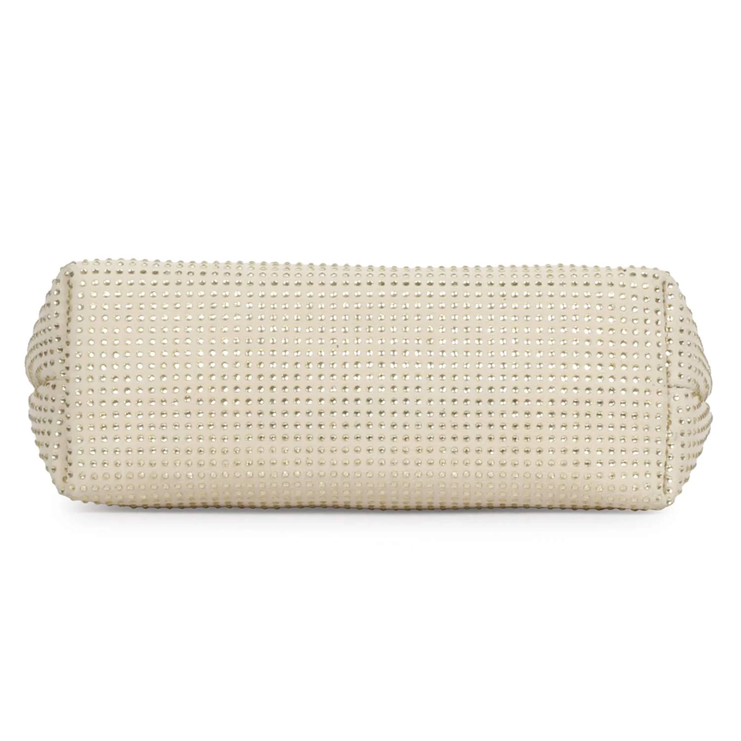 Aria Crystal Embellished Off White Leather Mini Handbags - Image 5