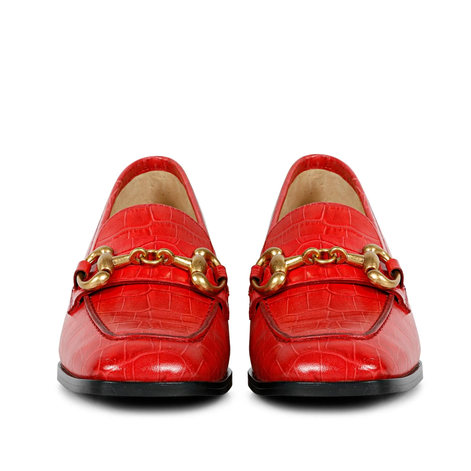 SaintG Womens Red Leather Moccasins - Image 3