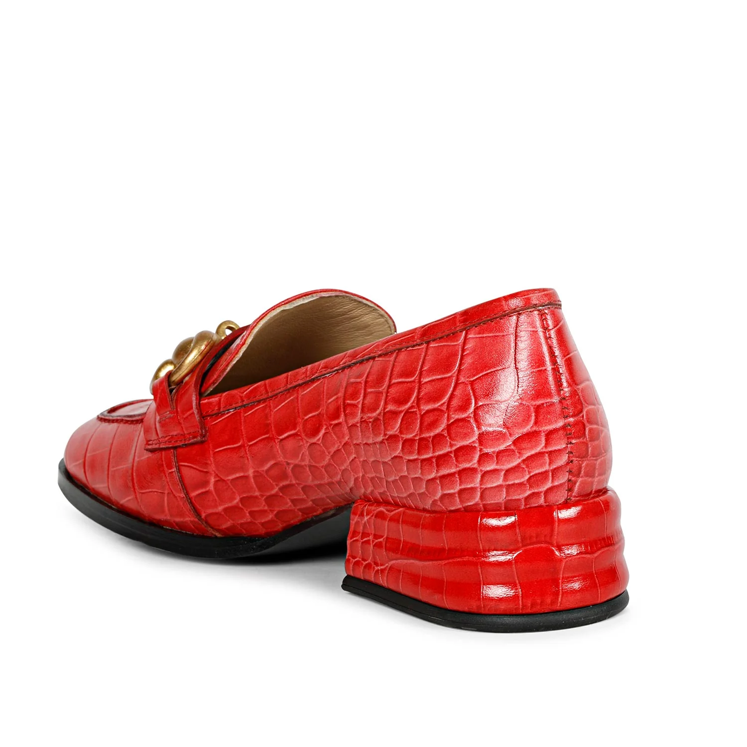 SaintG Womens Red Leather Moccasins - Image 7