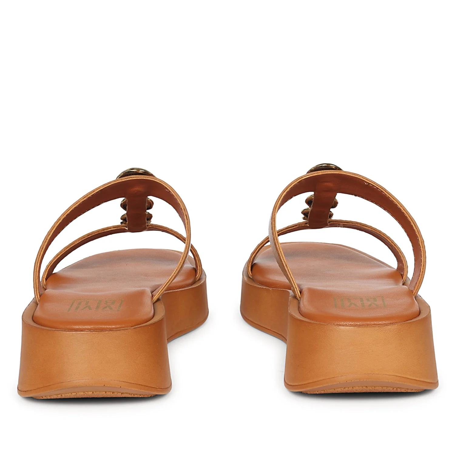 Sariyah Tan Leather Platform Sandals - Image 5