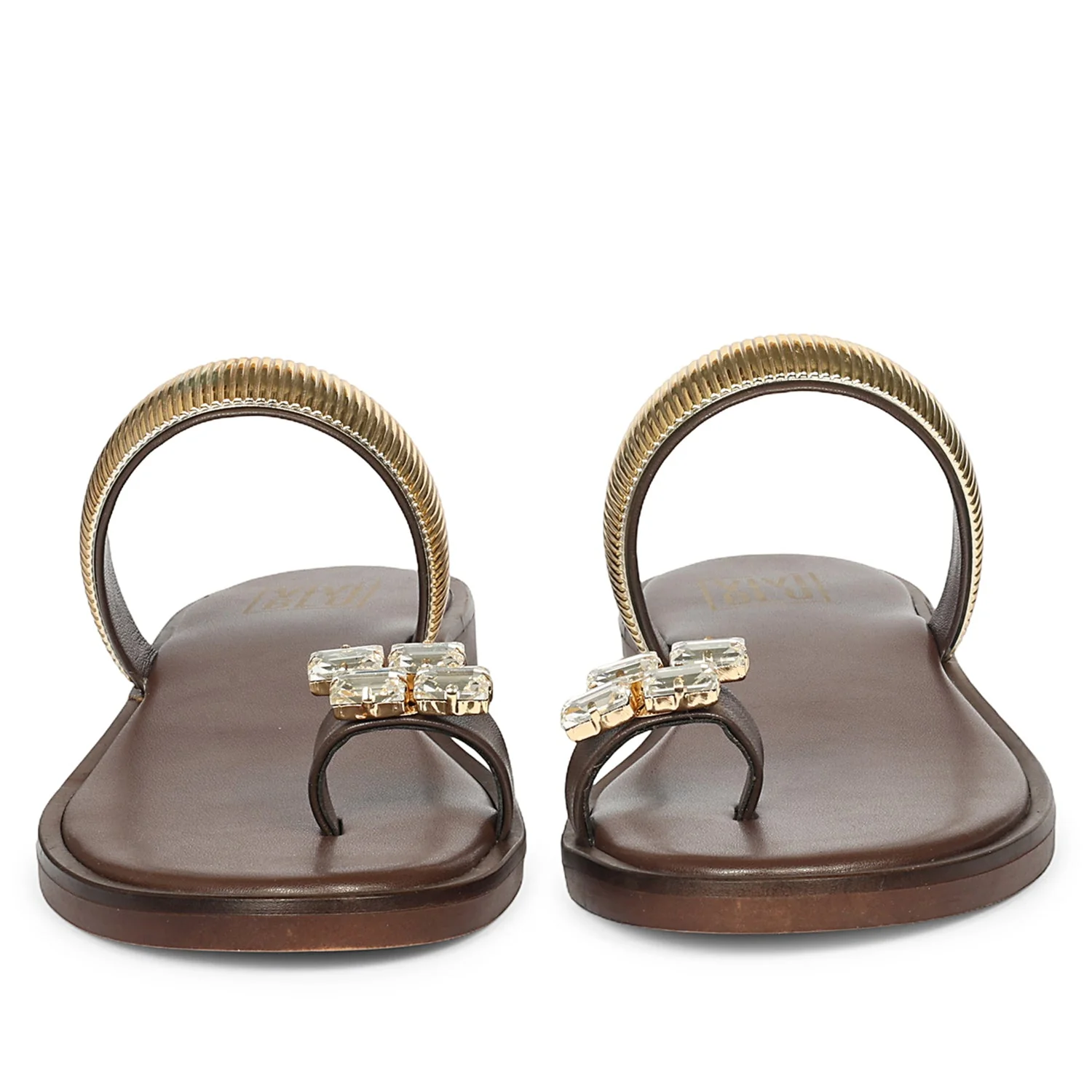 Stevie Brown Leather Flat Sandals - Image 4
