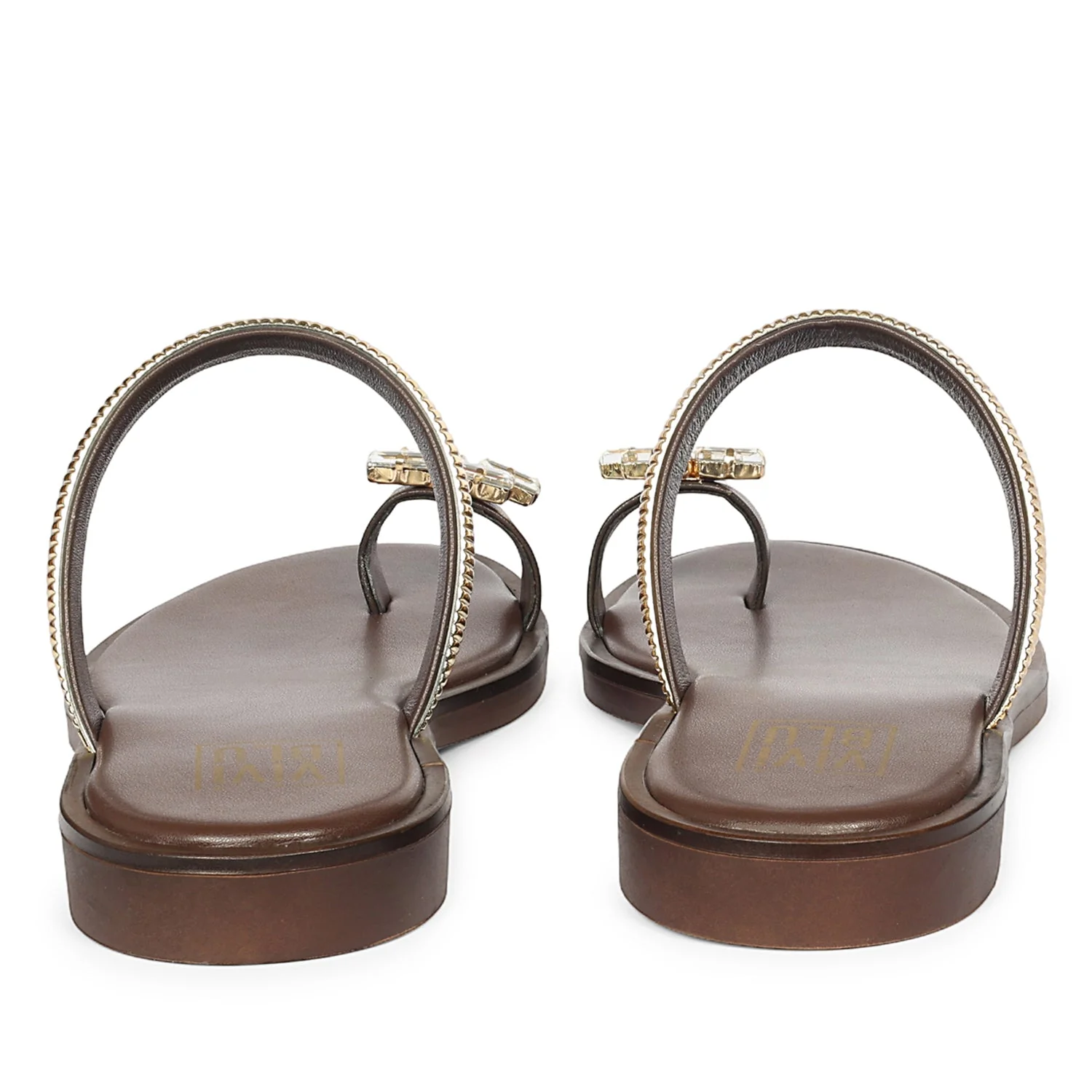 Stevie Brown Leather Flat Sandals - Image 5