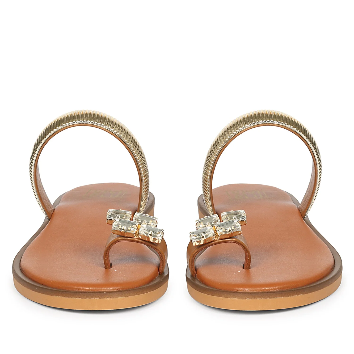 Stevie Tan Leather Flat Sandals - Image 4