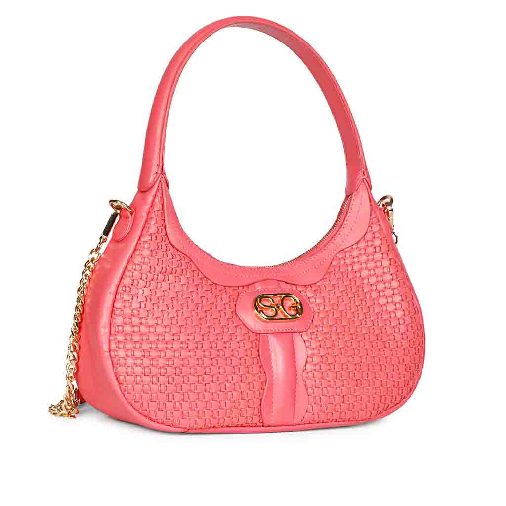 Tesorina Coral Hand Woven Leather Hobo Bags - Image 3