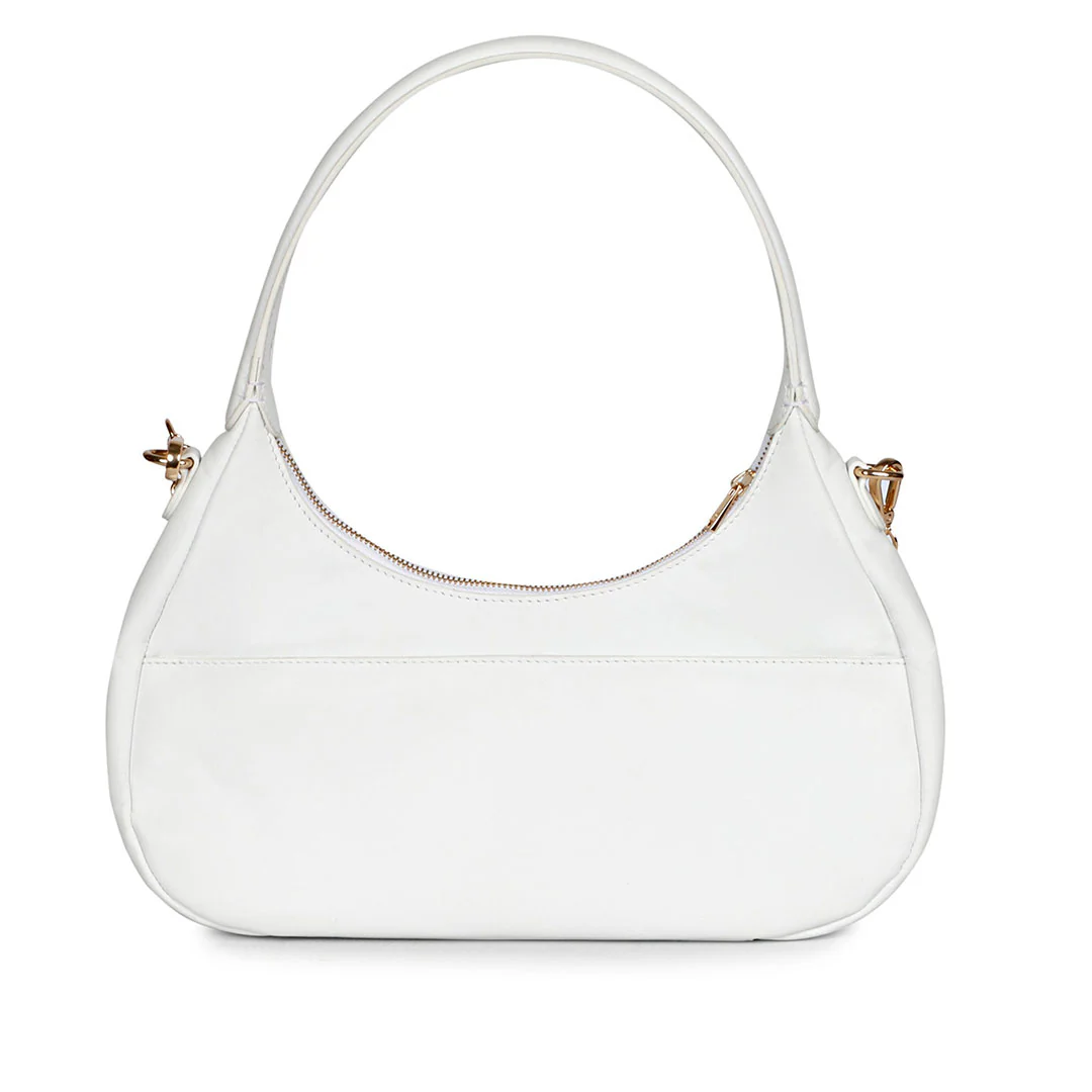 Tesorina White Hand Woven Leather Hobo Bags - Image 5