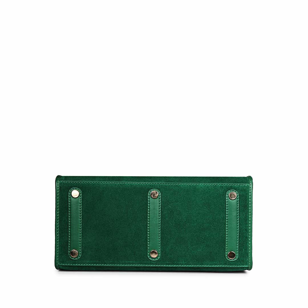 Verdeana Green Leather Tote Handbags - Image 4