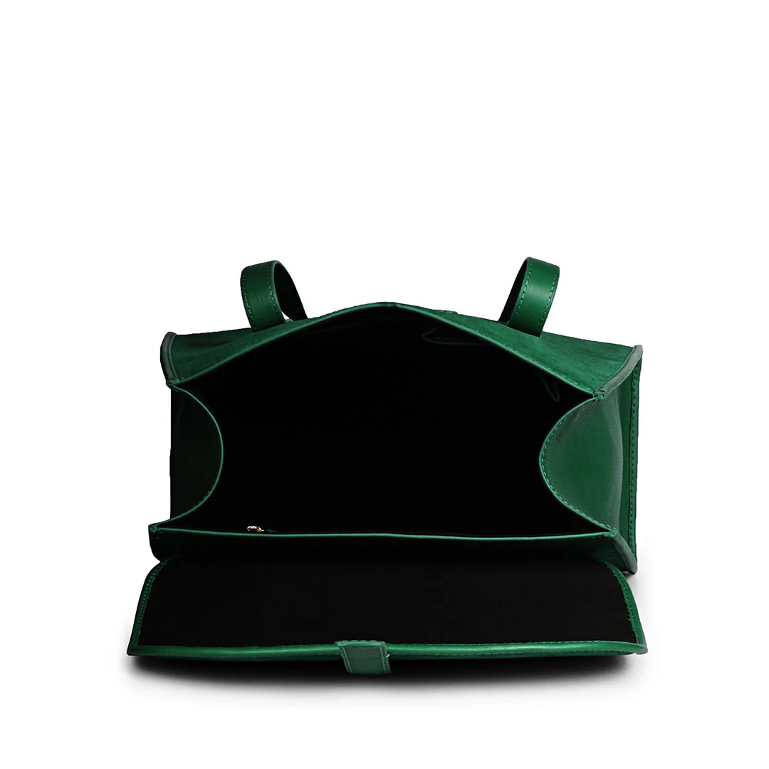 Verdeana Green Leather Tote Handbags - Image 5