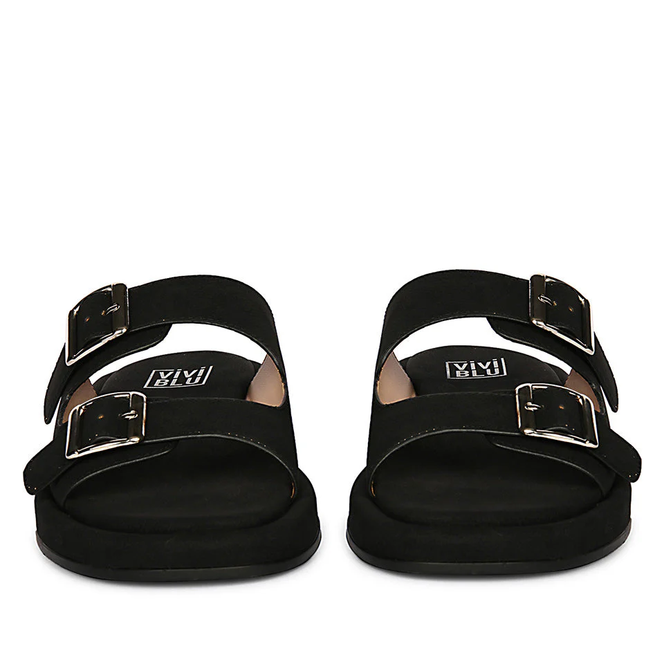 Ivanka Black Flat Sandals - Image 4