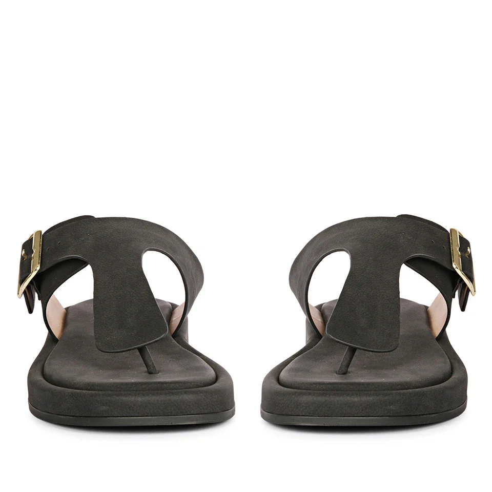 Lirica Black Flat Sandals - Image 4