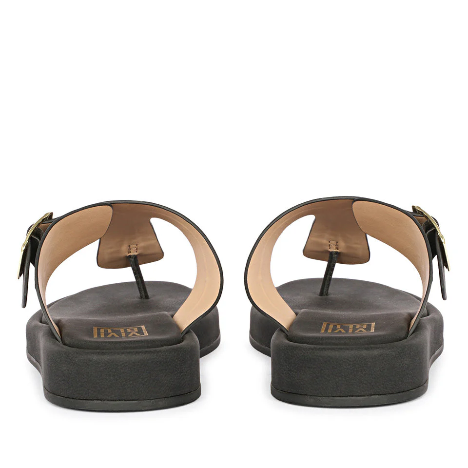 Lirica Black Flat Sandals - Image 5