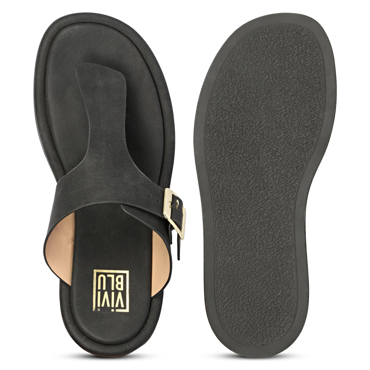 Lirica Black Flat Sandals - Image 6