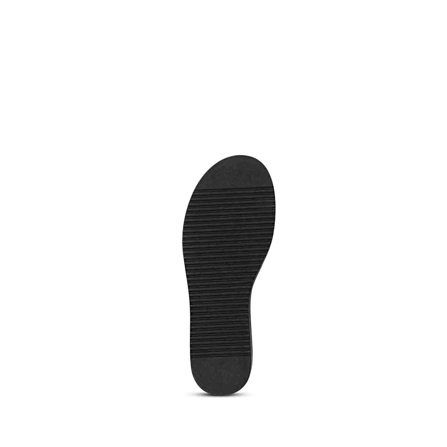 ViviBlu Black Leather Platform Sandals Embellished With White Straps - Image 8