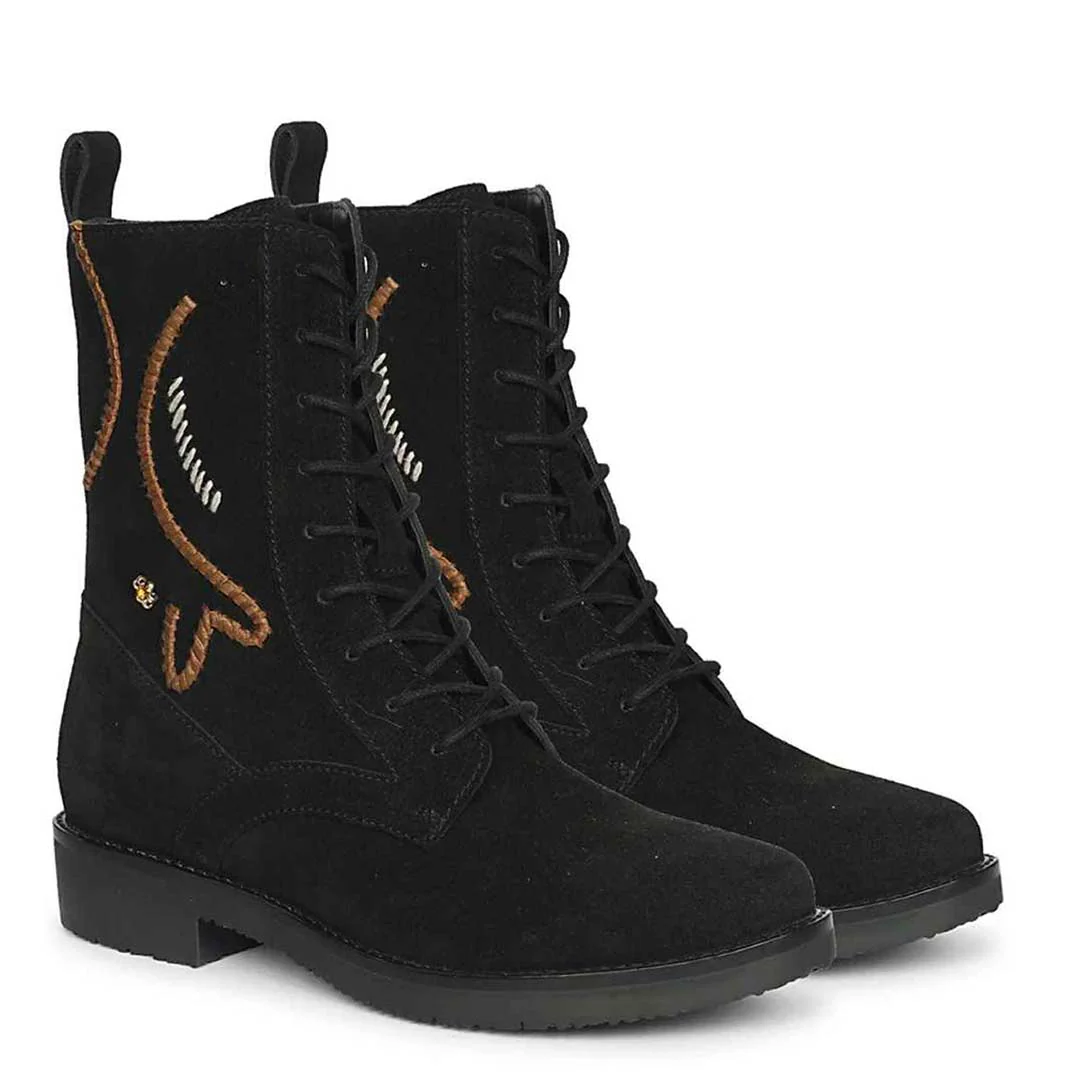 Siena Black Suede Leather Ankle Boots - Image 2