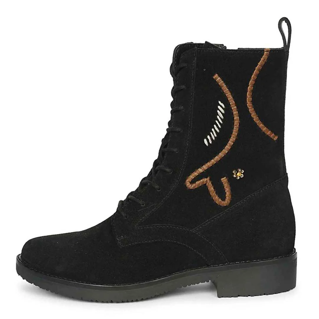 Siena Black Suede Leather Ankle Boots - Image 3