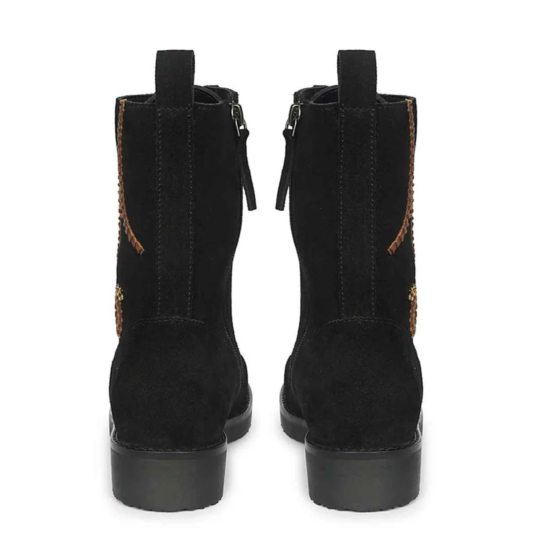Siena Black Suede Leather Ankle Boots - Image 5