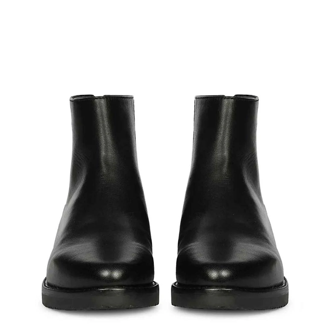 Livia Black Leather Ankle Boots - Image 4