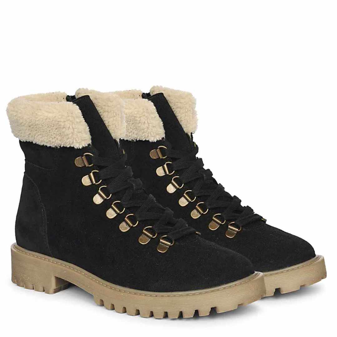 Isola Black Suede Leather Ankle Boots - Image 2