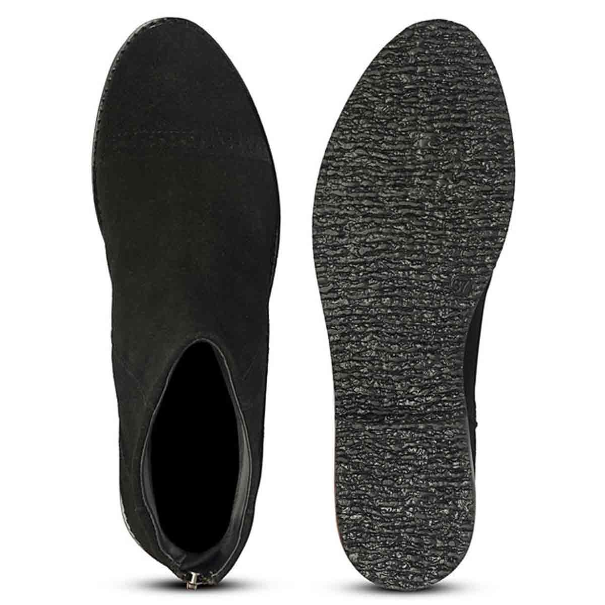 Giada Black Suede Leather Ankle Boots - Image 6